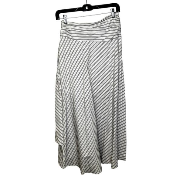 A.L.C. White Blue Stripe Diller Draped Cotton Midi Pencil Skirt Womens 2 - Picture 5 of 8